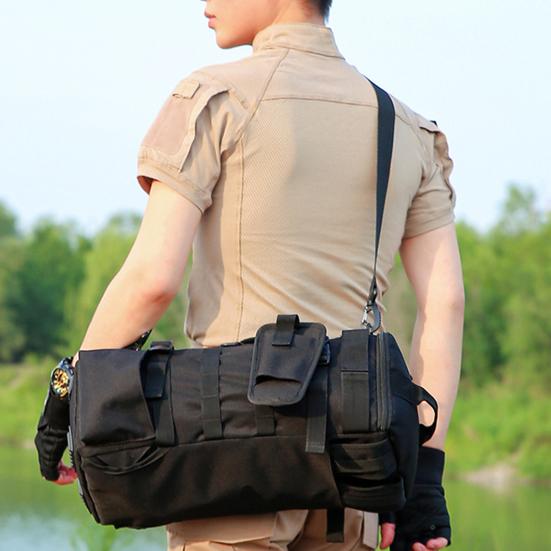 Fishing Backpack with Rod Holder Large Capacity Waterproof Oxford Cloth Outdoor Camping