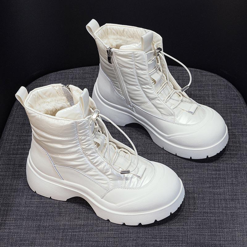 New casual short boots autumn and winter thick-soled super fire snow boots high-top shoes fleece thermal shoes medium boots