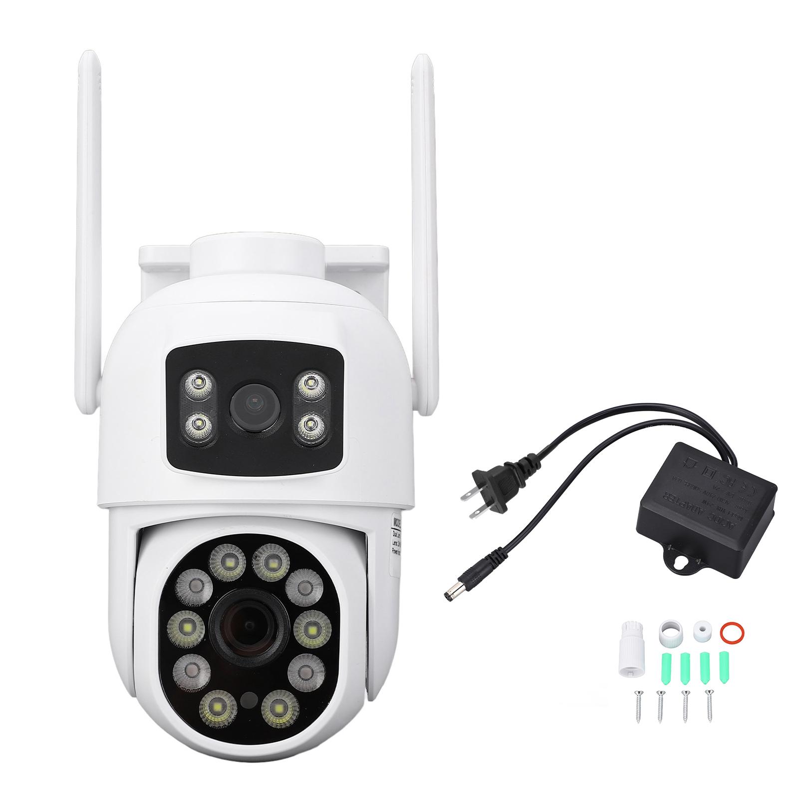 

Dual Lens Security Camera 360 degrees Pan Tilt Wireless Surveillance Camera IP66 Waterproof with Two Way