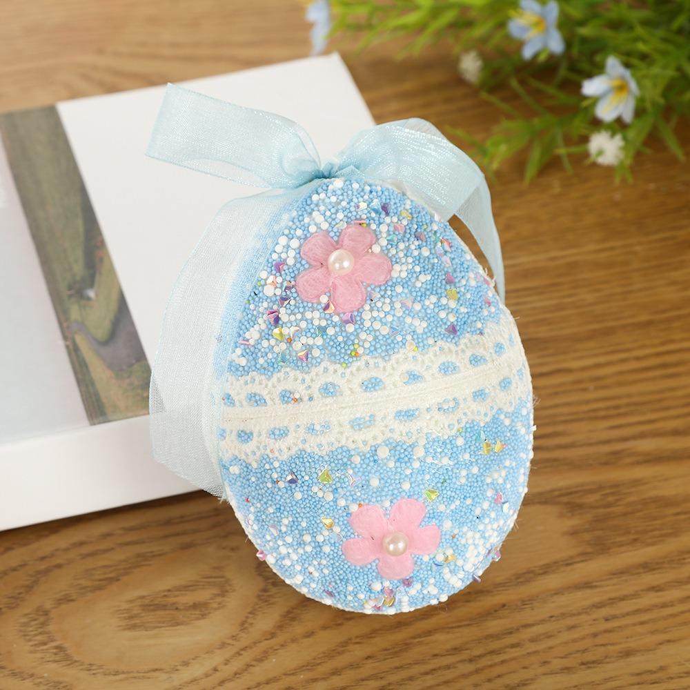 1 Stück Bunte Ostereier Bastelset Mini-Hase Eier Hängende Dekoration Schaumstoff Mehrfarbig Eier Dekoration für Kinder Geschenk