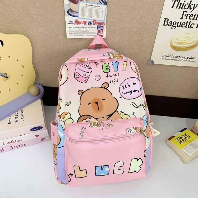 

Kindergarten School Bag Cute Kapibara Print Boys And Girls Backpack Children S Backpack