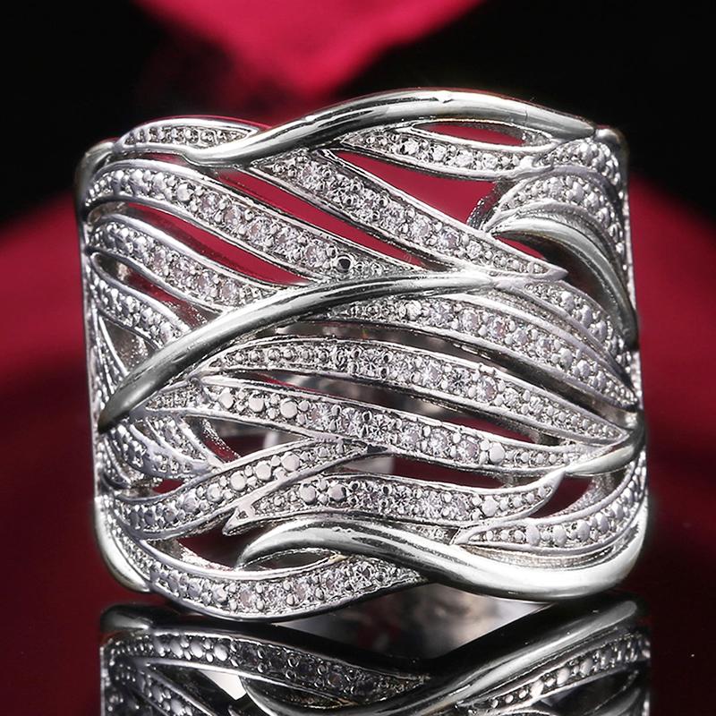 

Huitan Unique Shape Women Ring Bridal Wedding Ceremony Rings High Quality Special-interest Versatile Accessories Trendy Rings 6