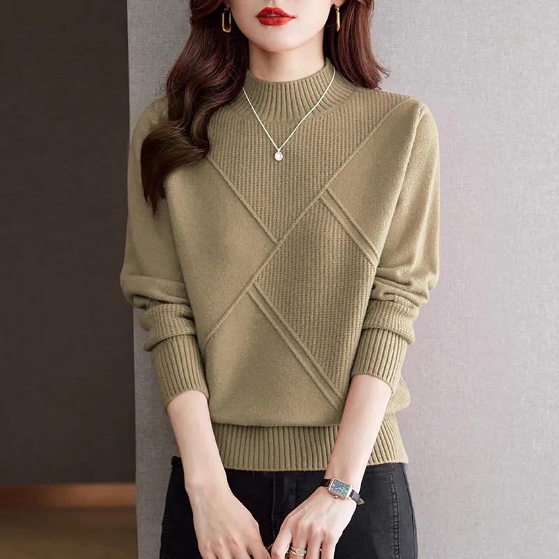 Women's Winter Knit Pullover Cardigan Knit Long Sleeve Pullover