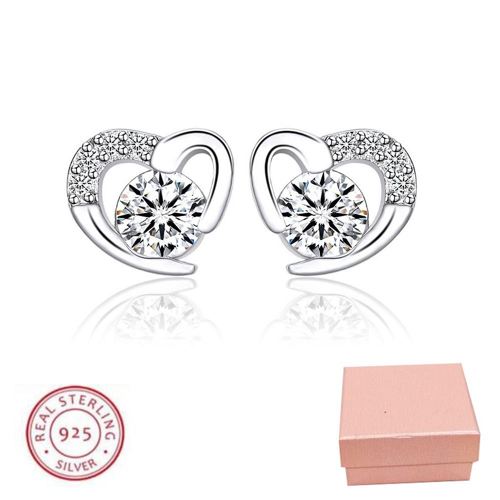 

Original 925 Sterling Silver Earrings With Box Sparkly zircon for Women Fashion Party Jewelry Long Earrings Gifts Wedding Gift