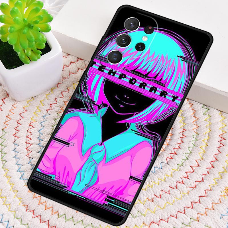 Cute Girl Glitch Animation Phone Case for Samsung Galaxy Note 10 Pro S26 Ultra S23 S24 FE S25 S21 S22 PLUS Shockproof Cove
