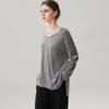 Women's V-Neck Loose Cashmere-Feel Side Slit Cardigan Sweater