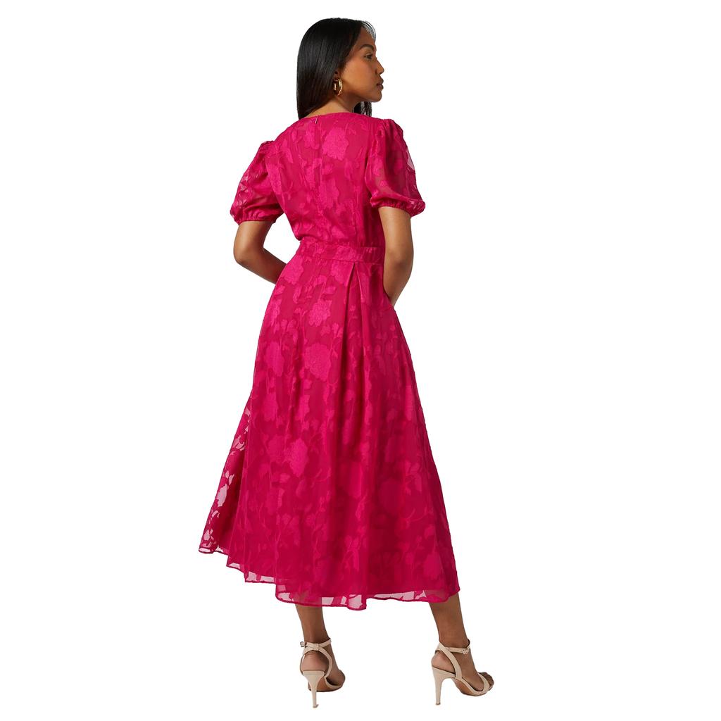 Principles Womens/Ladies Floral Jacquard Puff Sleeve Midi Dress