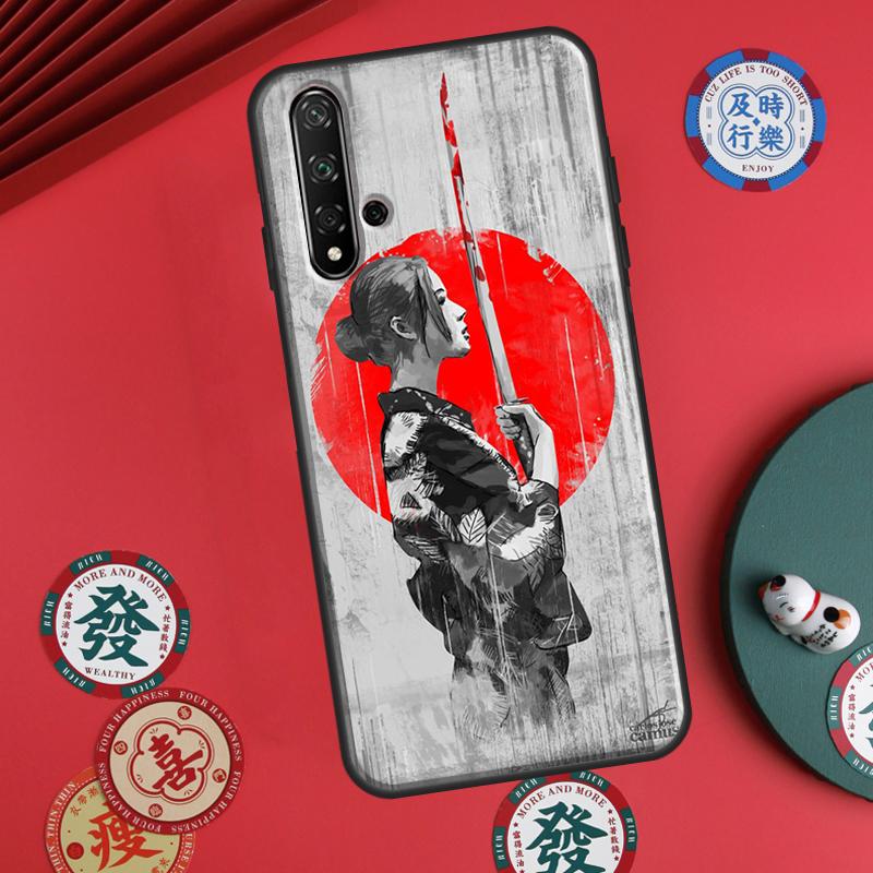 Anime Girl Samurai For Huawei P20 P40 P30 Lite P60 Pro Nova 12s 11i 12i 10 9 SE 5T Y91 Y90 Y60 Y70 Y72 Y61 Case