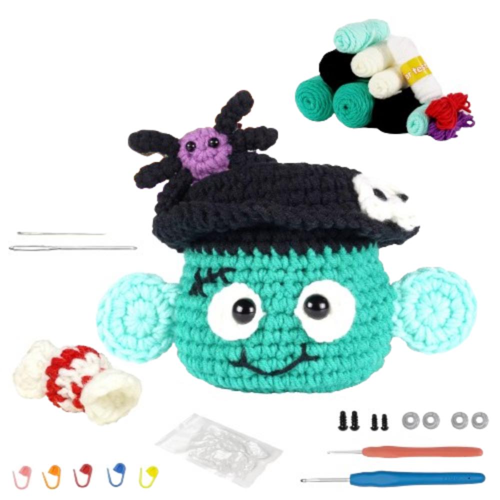 Creative Crochet Material Package Little Green Doll Pumpkin DIY Crochet Kit  Starter Kit