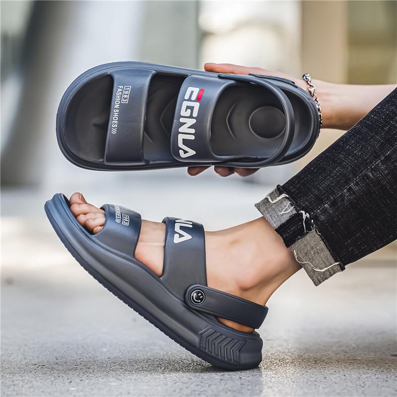 

Summer new men s open-toed sandals dual-purpose versatile non-slip and shit-stepping sandals summer wading beach shoes 45 сірий колір