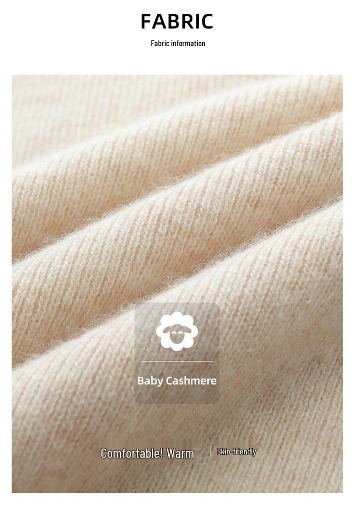 Women's Elegant Slim Fit Cashmere Polo Neck Sweater - Autumn/Winter Wool Knit Top