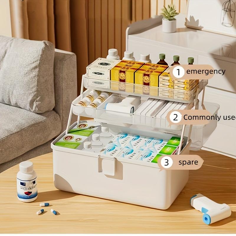 NEW Large Household Storage Box with Handle Medicine Box Moisture-proof Dustproof Grocery Multilayer Storage Box Home Storage