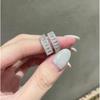 Korean Style Trendy Micro-Paved Diamond Ring for Women, Adjustable Fashionable Versatile Gift