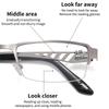 Adjustment Pochromic Multifocal Reading Glasses Men Progressive Anti-Blue Ray Business Spectacles Half-Frame Eyewear 1.0-3.5