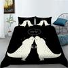Ensemble de housse de couette, décor de chambre à coucher, taie d'oreiller, dessin animé lever du soleil, ensembles de literie, vêtements de literie
