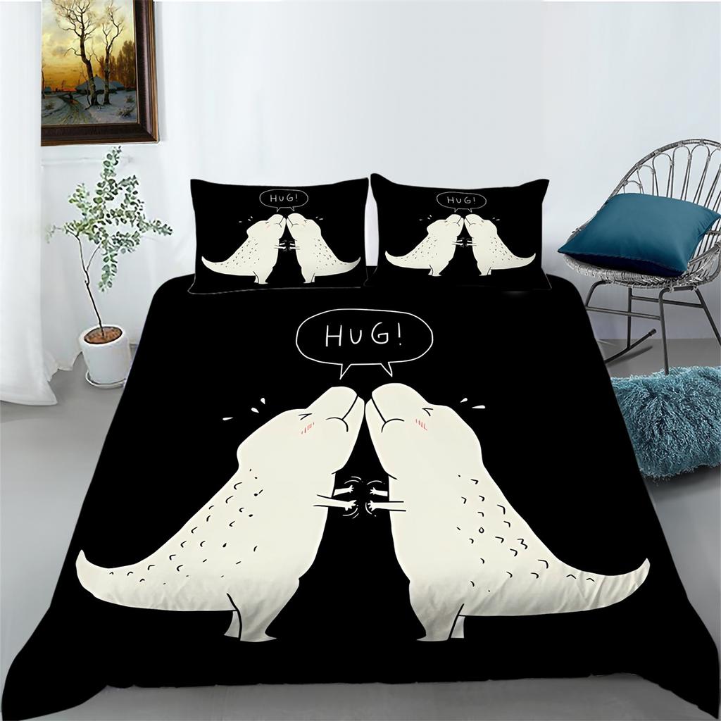 Ensemble de housse de couette, décor de chambre à coucher, taie d'oreiller, dessin animé lever du soleil, ensembles de literie, vêtements de literie