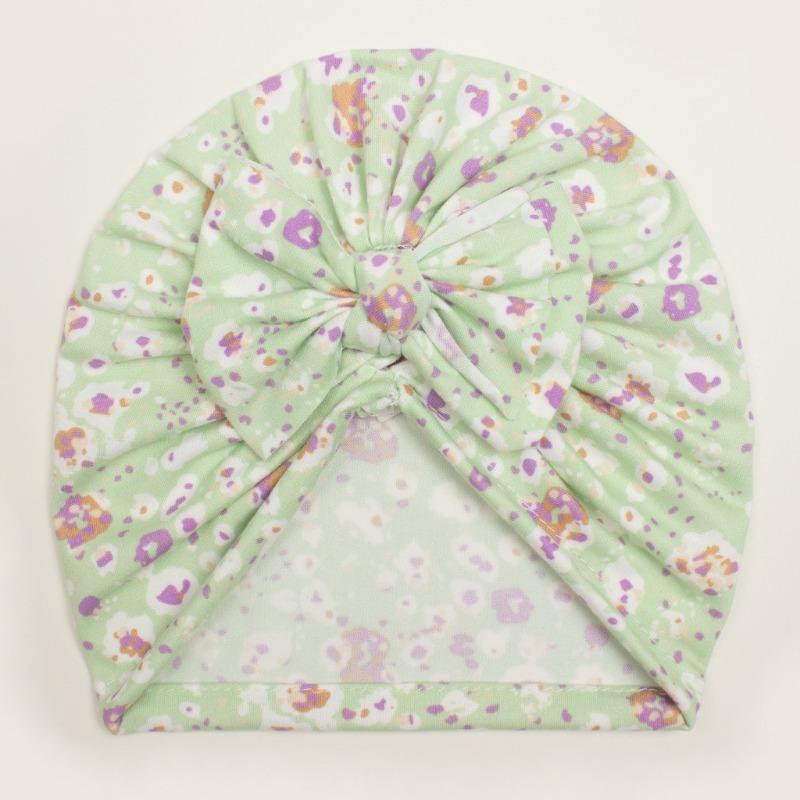 New Creative Cute Baby Bow Hat, Summer Thin Printed Baby Hat, Baby Fetal Hat