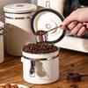 Kaffeburk i 304 rostfritt stål 1,2L Livsmedelsförvaringsbehållare med datumspårare, Skopa för kaffe, Bönor