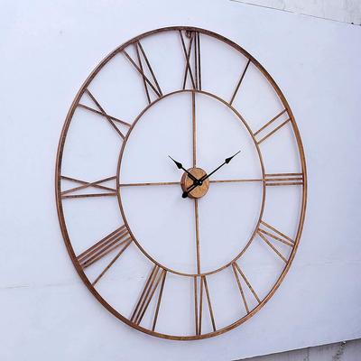 Premium Roman Sculpture Art Metal Analog Wall Clock (Copper, 100Cms)