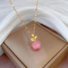 Auspicious Apple Opal With Diamonds Apple With Diamonds Christmas Flat An Night Flat An Fruit Necklace
