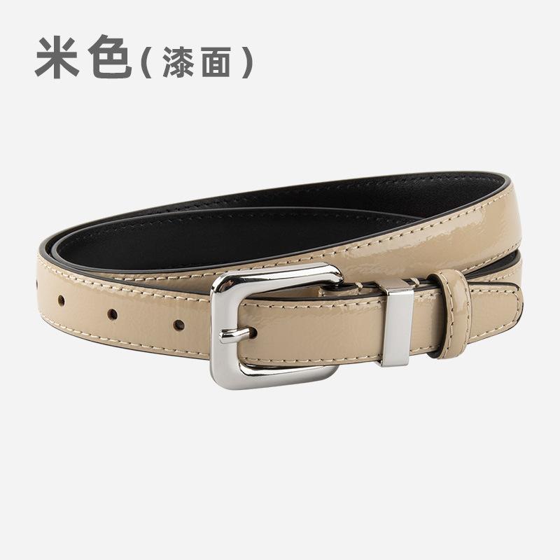 Leather Belt Women'S First Layer Of Cowhide With Suit Dress Girls Waist Thin Belt