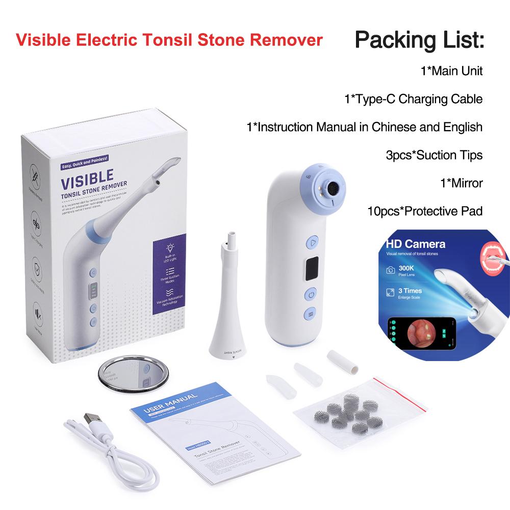 Electric Tonsil Stone Remover With Irrigation Syringe Instant Suction Vacuum Tonsil Stone Removal Kit Mouth Clean Tool Oral Care
