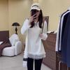 Plus Size Women's White Lace Embroidered T-shirt, Spring 2025 Collection: Loose Fit, Versatile Outerwear Top