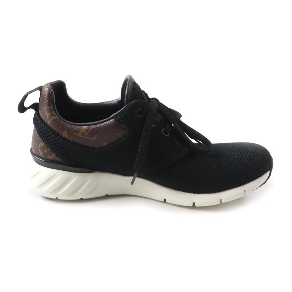 Excellent LOUIS VUITTON sneakers Monogram lace-up mesh black mens 6 Used
