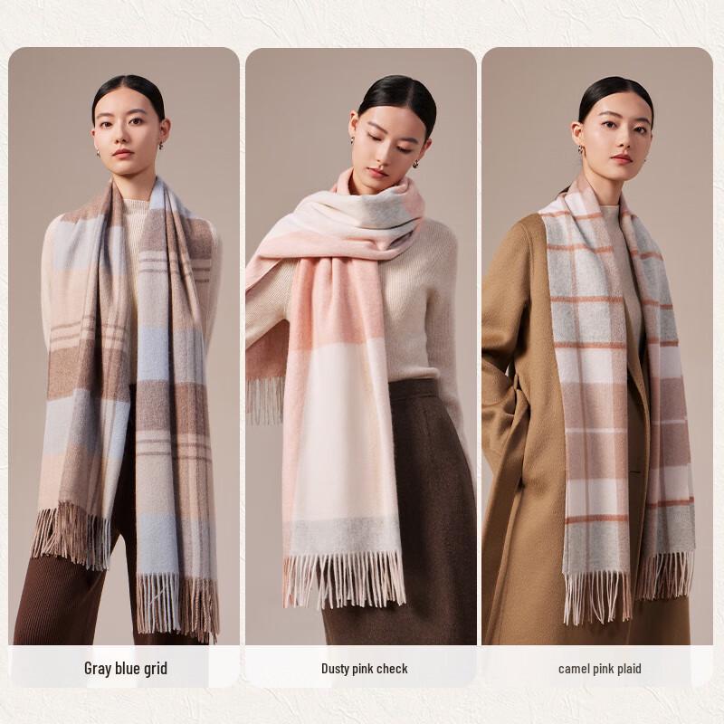 Shanghai Story Enhanced Warmth 100% Wool Plaid Scarf