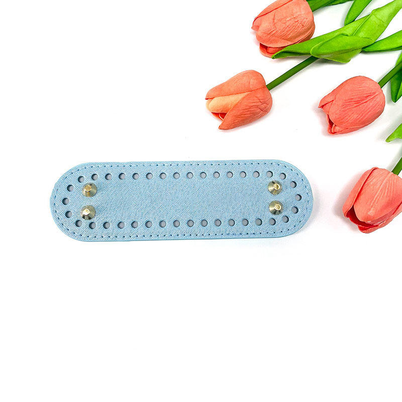 Fondo Ovale Lungo Per Borsa Lavorata a Maglia Accessori Borse in Pelle PU Base per Borsa a Mano Fatto a Mano Con Fori Colore Solido Fai da Te Fondo per Borsa all'Uncinetto