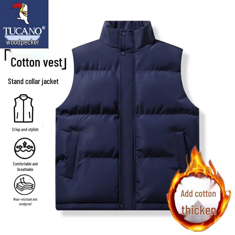 TUCANO Men's Stand Collar Warm Sleeveless Vest