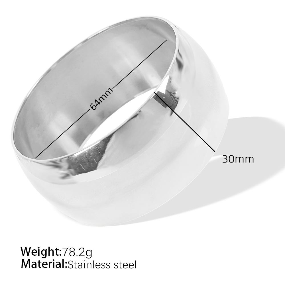Fashion Titanium Steel Metal Texture Couple Bracelet Bracelet, Large Glossy Exaggerated Design, High-End Women'S Jewelry