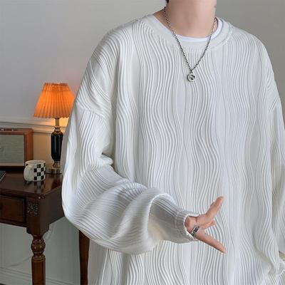 Men's Long-Sleeve T-shirt: Heavyweight Spring/Autumn Sweatshirt, Trendy and Handsome Boys' Top