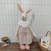 Nordic Handmade Long-Legged Rabbit Doll - Cotton Linen Fabric, Standable, Perfect Birthday Gift Ornament for Kids.