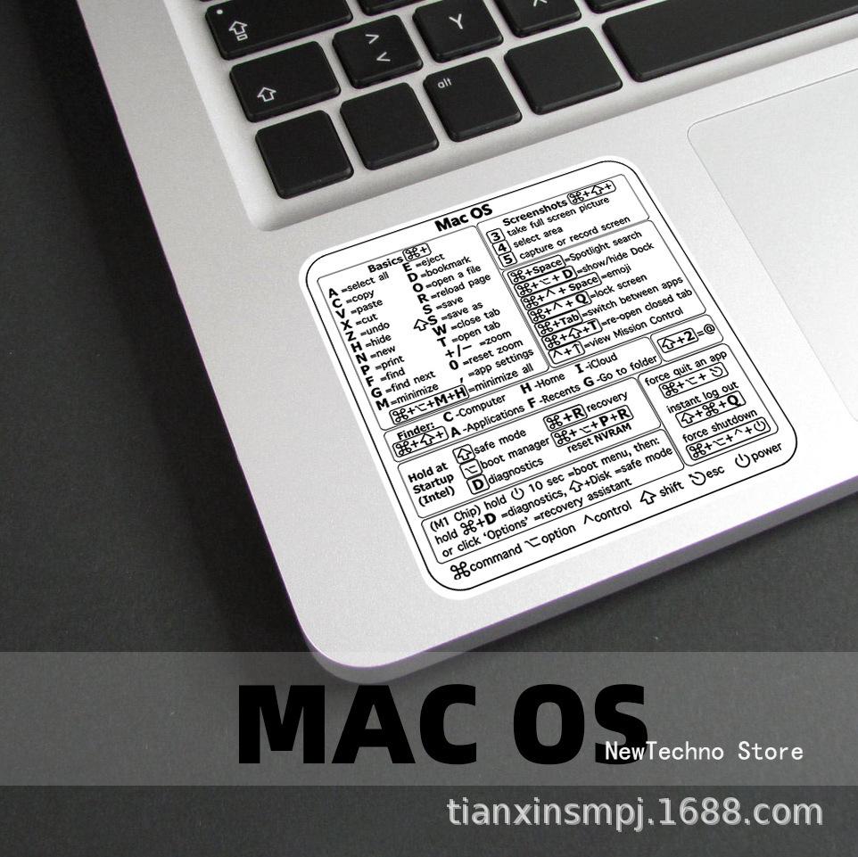Nálepky s klávesovými zkratkami pro Word Excel Windows/MAC/OS Grafika písmen Ochranná nálepka na notebook