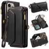 Multi-Card Slot Wallet-Style Phone Case (Long Strap + Short Strap) for IPhone 17/16/15/14/13/12/11 Pro Max Protective Set with Coin Pocket