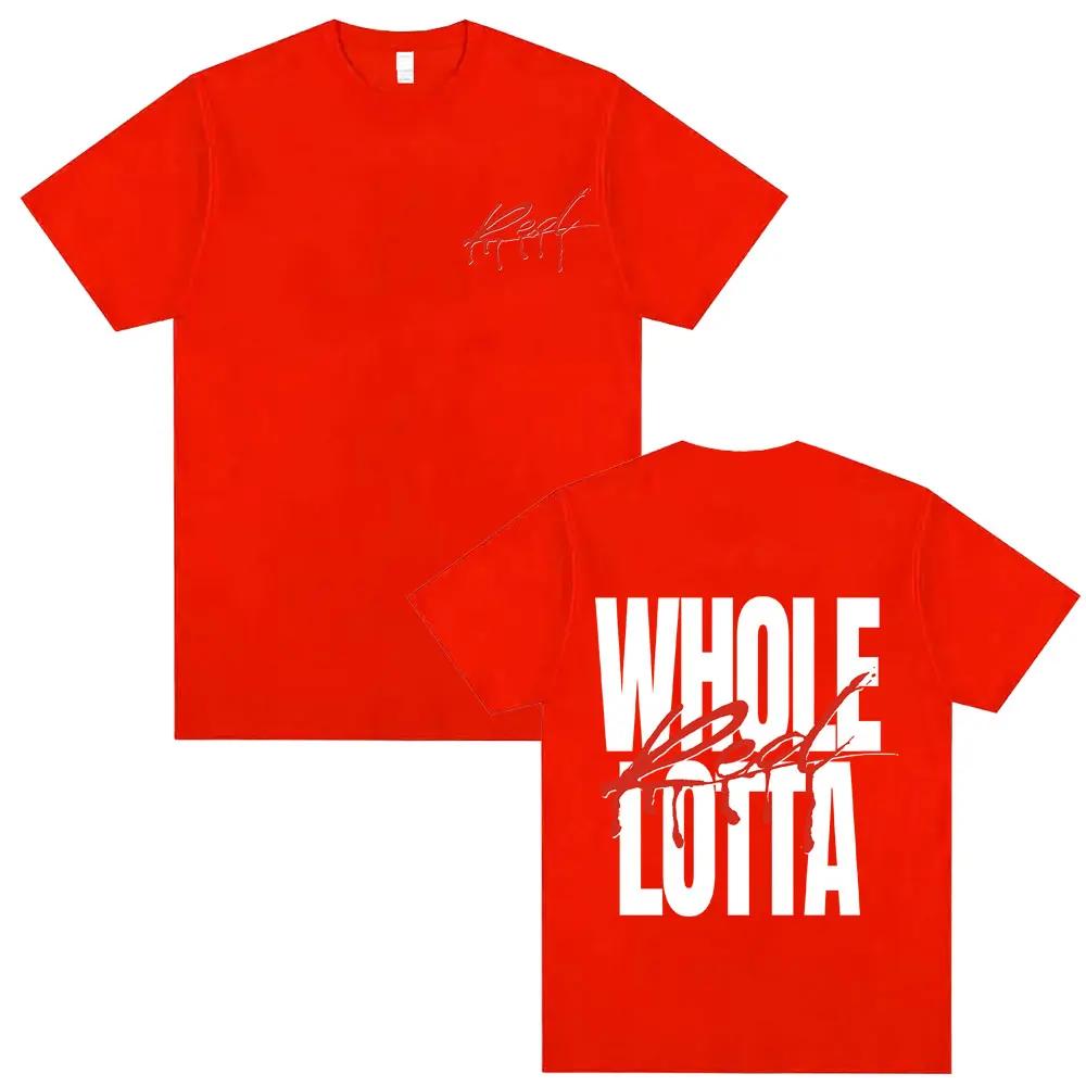 Hip Hop Rapper Playboi Carti Whole Lotta Red Grafik T-Shirt Herren Vintage Kurzarm Herren Damen Mode T-Shirts Tops