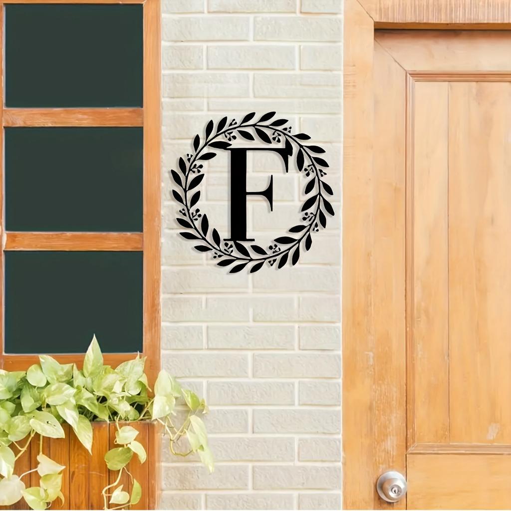Metal Monogram Letter Wall Decor, Personalized Last Name Sign for Home, Door Hanger Gift for Halloween Christmas New Year