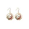 Fun Cartoon Asymmetrical Oil Drop Earrings, Guochao Panda Animal Fruit Earrings, Cute Mushroom Leaf Earrings