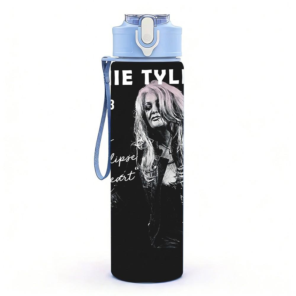 1PC Ronnie Wood 750ml Sports Water Bottle Leakproof Straw Lid Outdoor Office Home