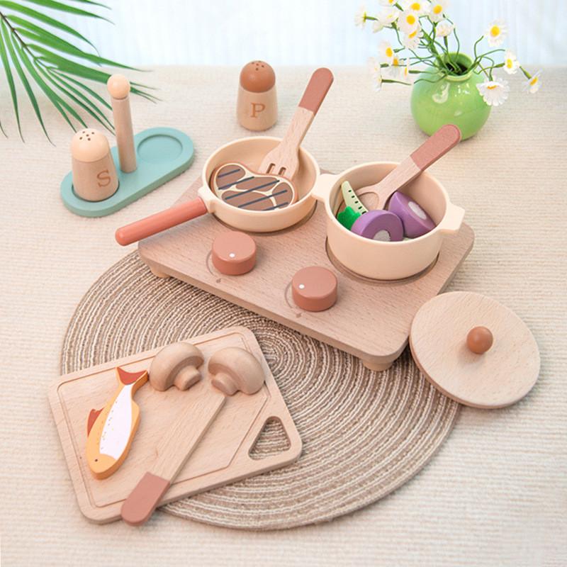 Cooking Wooden Kitchen Pot Toy Set For Kids Hands On Learning And Creativity