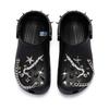 Crocs Classic Clog 811 Made Punk Wild Hip Hop Black Samurai Decorative Buckle Hand-painted Spray Paint Hole Shoes Unisex Black