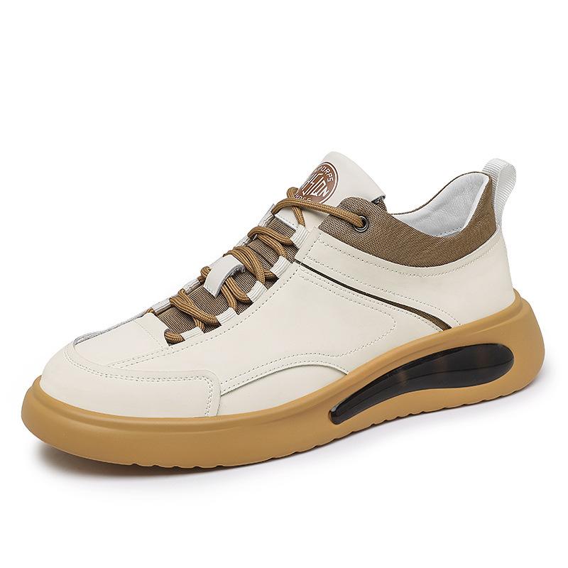 

Осень Новые Дизайнерские Ботинки из Коровьей Кожи для Мужчин Мягкая Подошва Дышащие Модные Повседневные Кроссовки Мужские На Шнуровке Спортивная Обувь Мужская 38