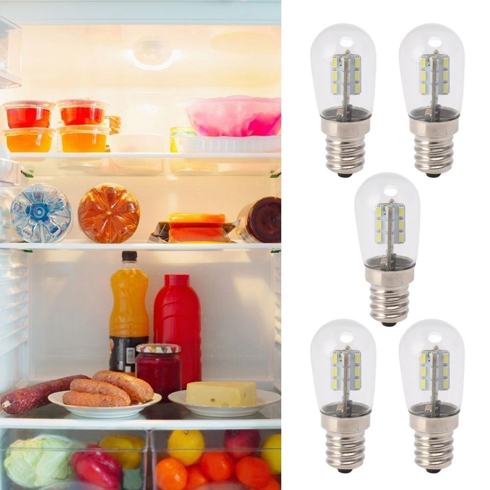 

5 Pack 24 SMD3014 LED Beads Refrigerator Light Bulbs E12 LED Mini Refrigerator Lights Refrigerator White 5000K