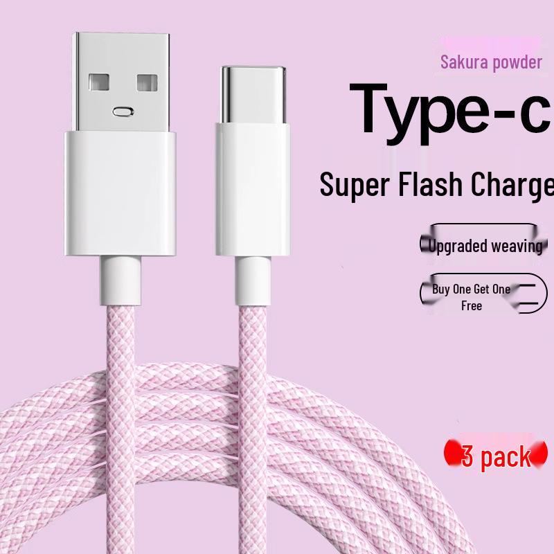 6A Fast Charge USB Type-C Cable for Huawei, Xiaomi, Redmi, Vivo, Honor