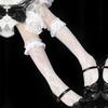 Women's Japanese JK Black & White Lace Slimming Mid-Calf Stockings - Summer/Spring/Autumn