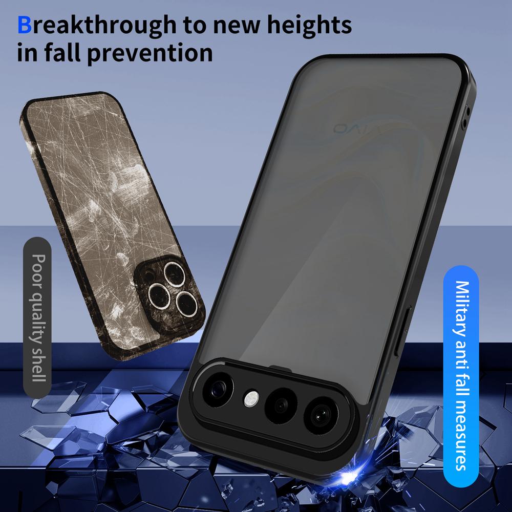 KEYSION Matte Translucent Black Phone Case for VIVO X300 FE Soft Silicone+PC Anti-slip Shockproof Back Cover for VIVO X300 FE 5G