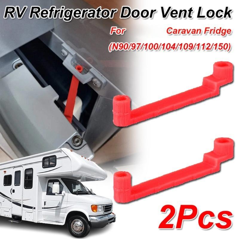 Polylactic Acid Refrigerator Vent Door Retainer Pair, Two Travel-Use Door Locks for Helping Maintain a Closed Vent Door During Vehicle Trips