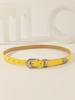 Solid Color Simple Metal Buckle Decoration Women Casual Belt For Daily Use