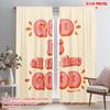 2pcs 2D Flat Printing Drapes God Is Good All The Time 100% Polyester Without Electricity 0 for Room Bedroom Wall Decor